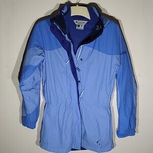 Columbia Women's Medium blue winter jacket. Hooded. Warm Winter